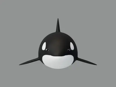 Rigged Cartoon Killer Whale 3D model