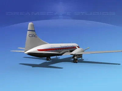 Convair CV-340 Columbia Air Charter 3D model