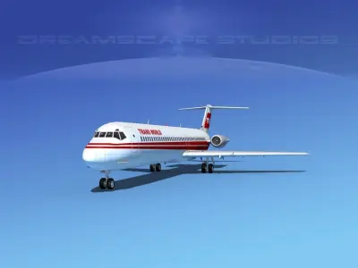 Douglas DC-9-50 TWA 3D model