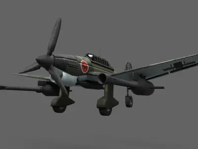 Low poly Stuka 3d Model Junkers Ju 87 Low-poly 3D model