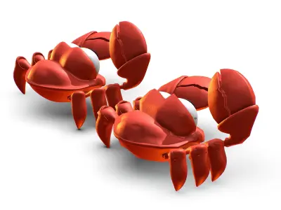 Hi-Poly Subdivision 3D Model Crab Low-poly 3D model