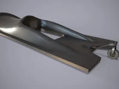 Helicopter Skis L44000 Low-poly 3D model