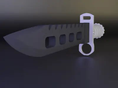 Styled Knife Low-poly 3D model