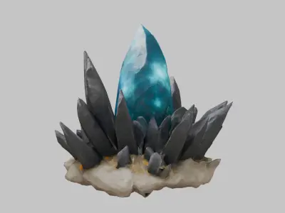 Realistic Mystical Crystal Formation 3D Model Low-poly 3D model