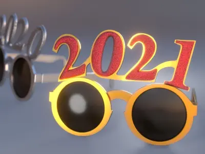 New Year Party Glasses Low-poly 3D model