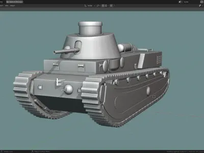 FCM 1a TANK BASE MESH Low-poly 3D model