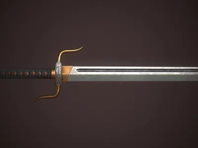 Sai - game ready model sword Low-poly 3D model