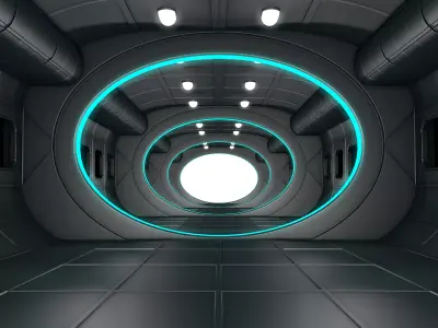 Sci Fi Corridor Interior 3D model 7