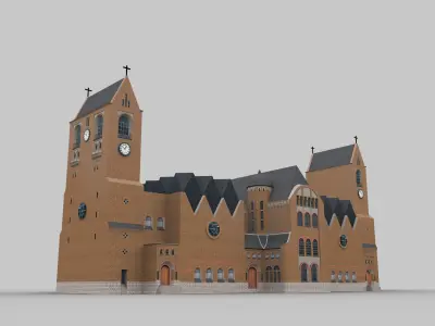 Church lowpoly2 Low-poly 3D model