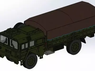 MAN KAT1 5t 4x4 with CANVAS MILITARY TRUCK - 3D PRINT Design 3D print model