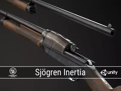 PBR Sjogren Inertia Shotgun Low-poly 3D model
