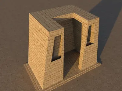 Stone house Low-poly 3D model