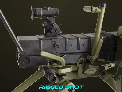 Grenade Machine Guns 06 All PBR Unity UE Textures Included Low-poly 3D model