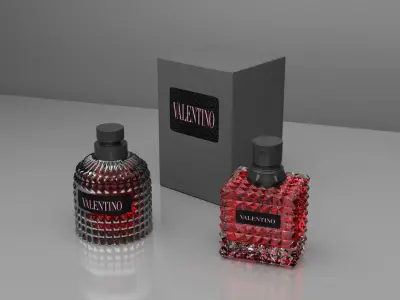 Two Valentino Perfume 3D model