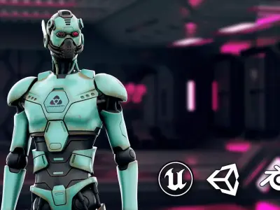  CYBORGTOPIA B-22  Rigged for Unreal Engine - Unity - MIXAMO 3D model
