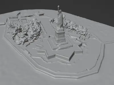 liberty island Free 3D model