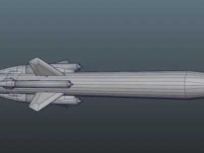 3M9 SA-6A anti-aircraft guided missile 2K12 SAM system Low-poly 3D model