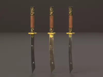 Chinese Dao Sword - Traditional Martial Arts Weapon 03 Low-poly 3D model