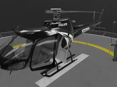 AS-350 Anaheim Police Animated Low-poly 3D model