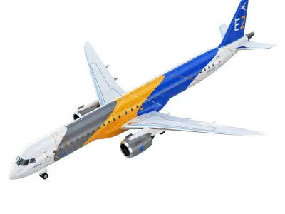 Embraer E195 E2 aircraft 3D model