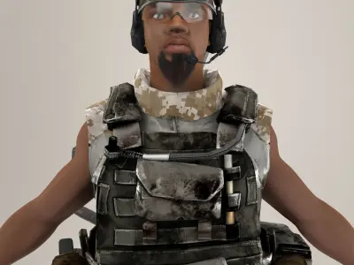 Soldier Black V2 Lite Not rigged 3D model