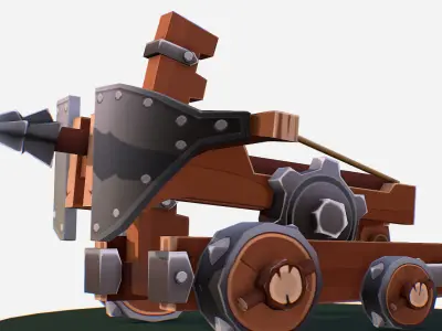 Medieval Ballista Handpaint Cartoon Low-poly 3D model