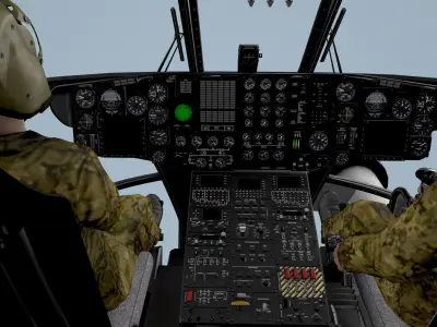 MH-53E Sea Dragon JMSDF Basic Animation Low-poly 3D model