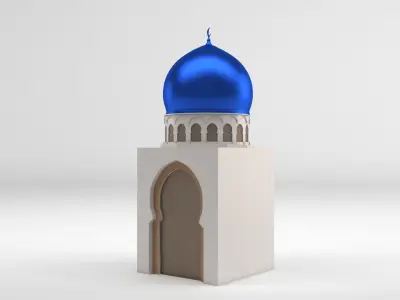 Mosque with dome 3D model