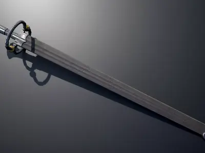 South German Landsknecht Katzbalger circa 1500-1550   Low-poly 3D model