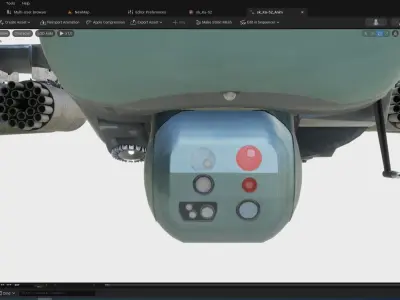 Rigged Ka-52 Helicopter Low-poly 3D model