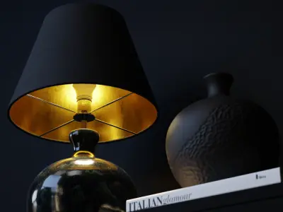  Eno Ceramic Olive Granada Shade Lamp Model, Green 