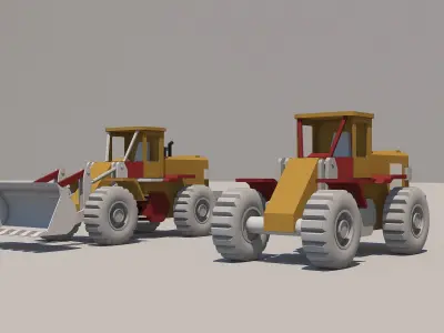 Loader Planes Boats collection Low-poly 3D model