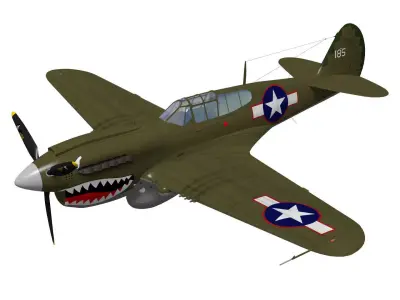 Curtiss P-40M Warhawk 3D model