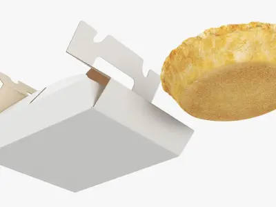 Berry Pie in Cardboard Box with Handles 3D model