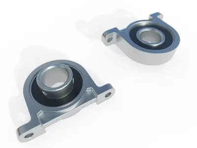 Flange Bearing 03 Low-poly 3D model
