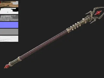 Imperial scepter Low-poly 3D model