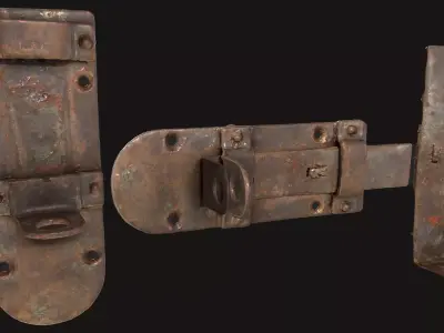 Door Latch Low-poly 3D model