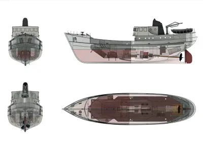 1 100 Fishing boat RC Model Ship Instructions 3D print model Free 3D print model