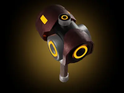 Blacksmiths sledgehammer in sci-fi and cartoon style Low-poly 3D model