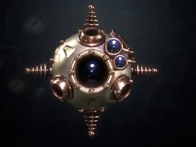 SteamPunk Droids Low-poly 3D model