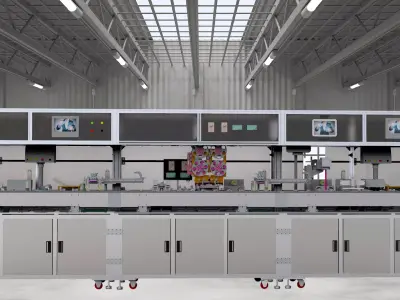 Automatic cutting and welding line 3D model