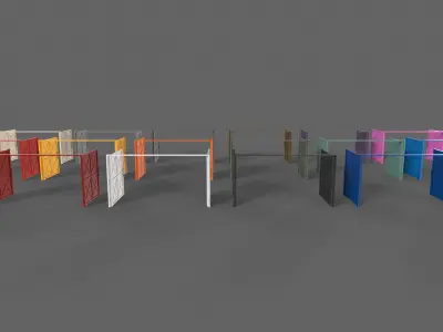 PBR Metal Gate D1 Low-poly 3D model