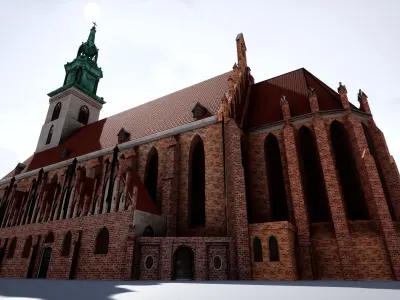 Church Saint Mary Low-poly 3D model