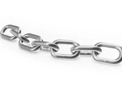 Chrome Chain Low-poly 3D model