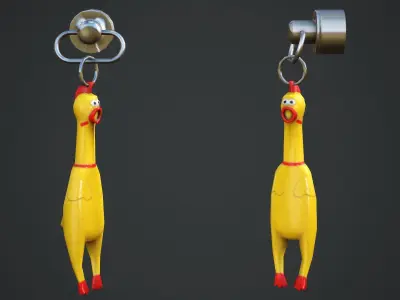 Screaming Chicken Weapon Charm - Low Poly Game Ready Low-poly 3D model
