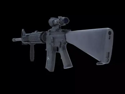 Tactical M16A4 M4 Assault Rifle Variant Game Ready Low-poly 3D model