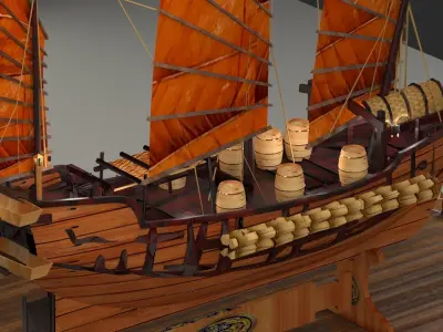 Chinese junk boat 3D model