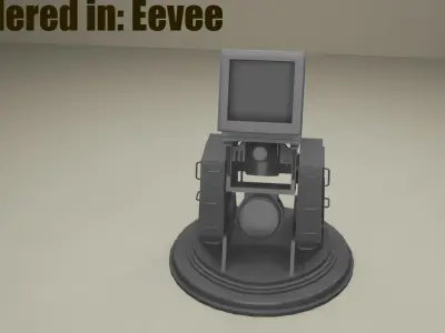 Laser Turret for Eevee and Cycles Low-poly 3D model