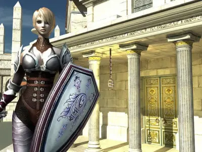 Royal Female Warrior Low-poly 3D model