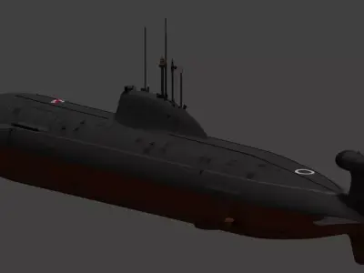 project 971 akula schuka B Low-poly 3D model